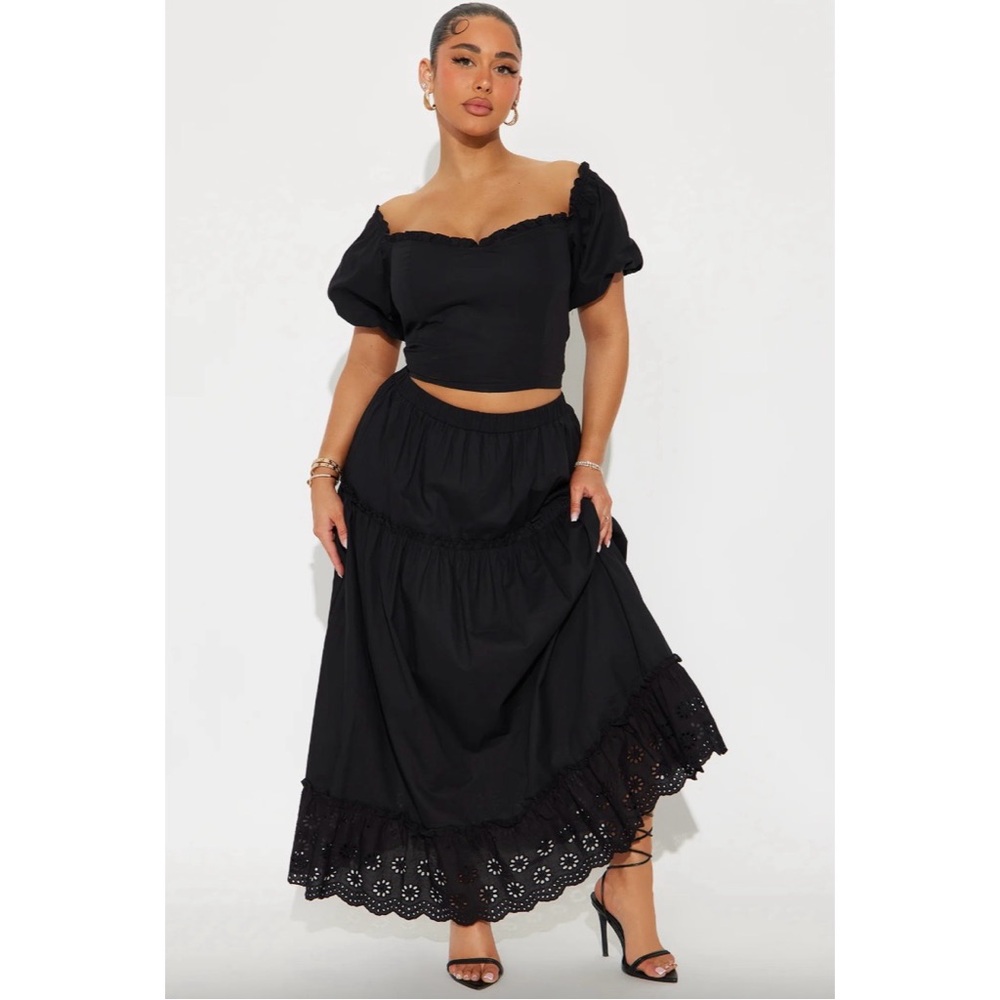 Fashion Nova Melissa Maxi Skirt 100% Cotton Lace Maxi Skirt Festival, XL
